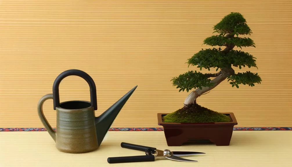 maintaining slanting bonsai trees